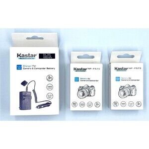 Kastar NPF580 Battery Charger for Sony NP-F530 NP-F550 NP-F570 & 2 Batteries NEW